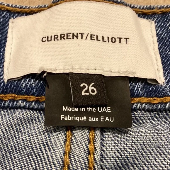 Current/Elliot Distressed Denim Shorts Medium Wash Blue Size 26, 100% Cotton - Picture 4 of 6